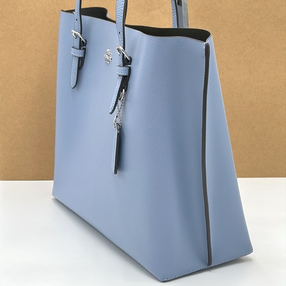 Coach 1671 Mollie Tote Leather Shoulder Bag Marble Blue color - Picture 2 of 15